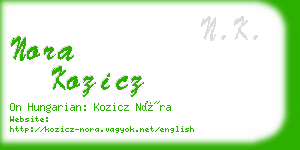 nora kozicz business card
